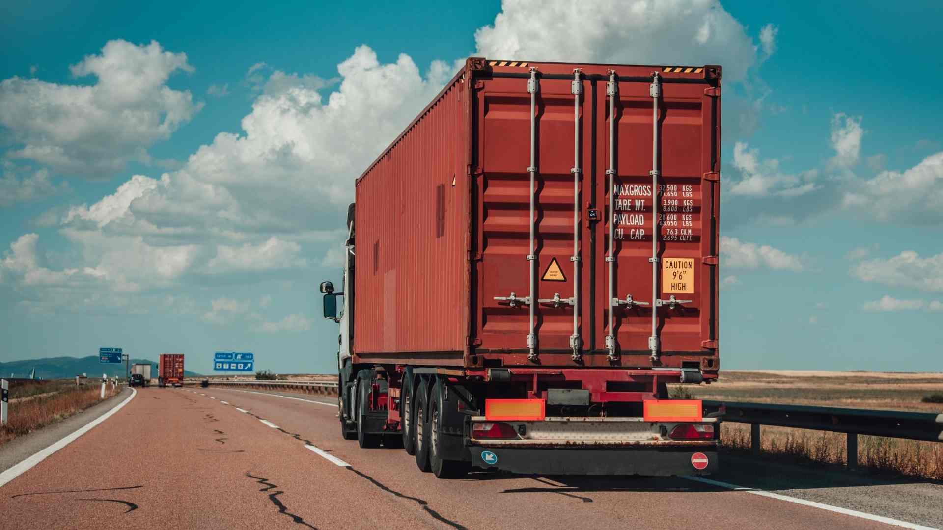 trucks along the road way