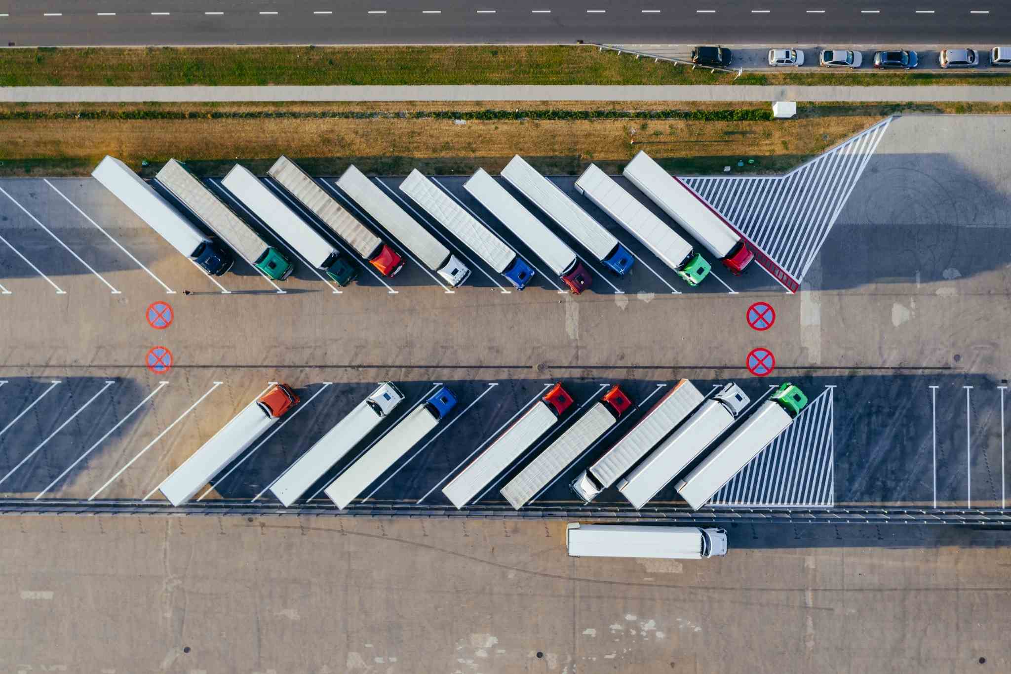 Parked Container Trucks
