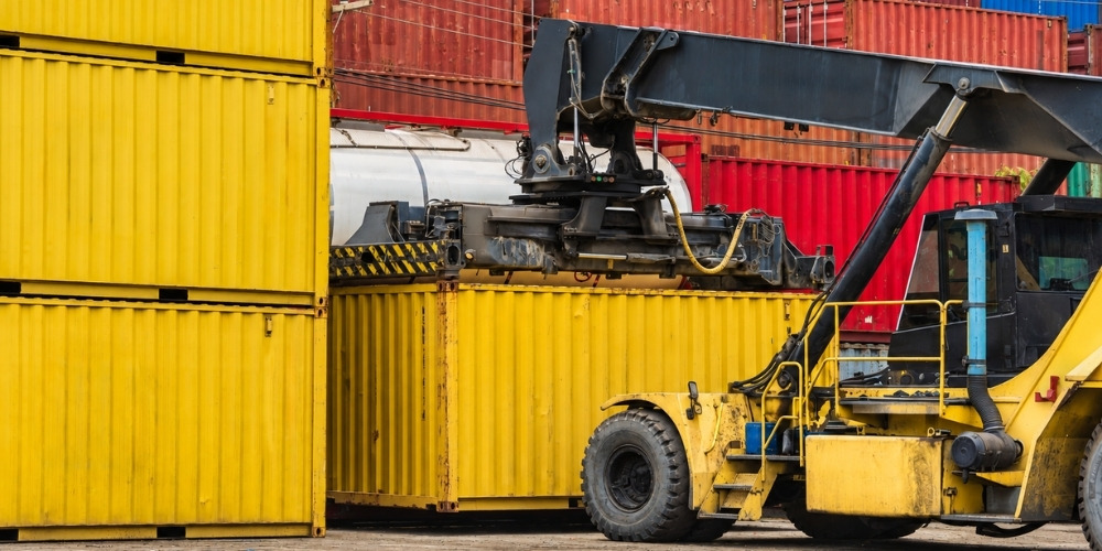 yellow shipping container